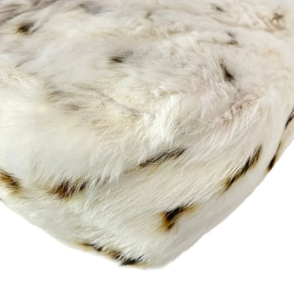 Fendi Mama Bucket Shoulder Bag 8BR001 Cream Dark Brown Fur Leather